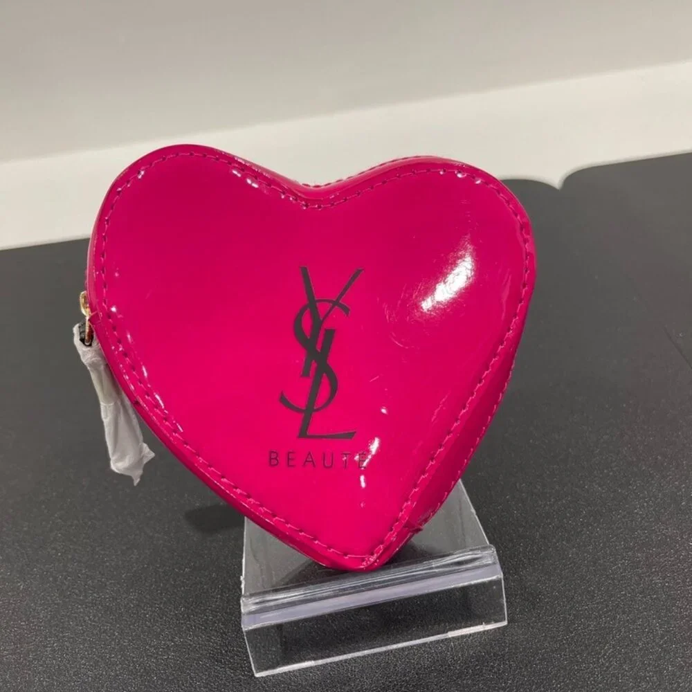 Yves Saint Laurent Pink Heart Cosmetic Bag (JB1205)